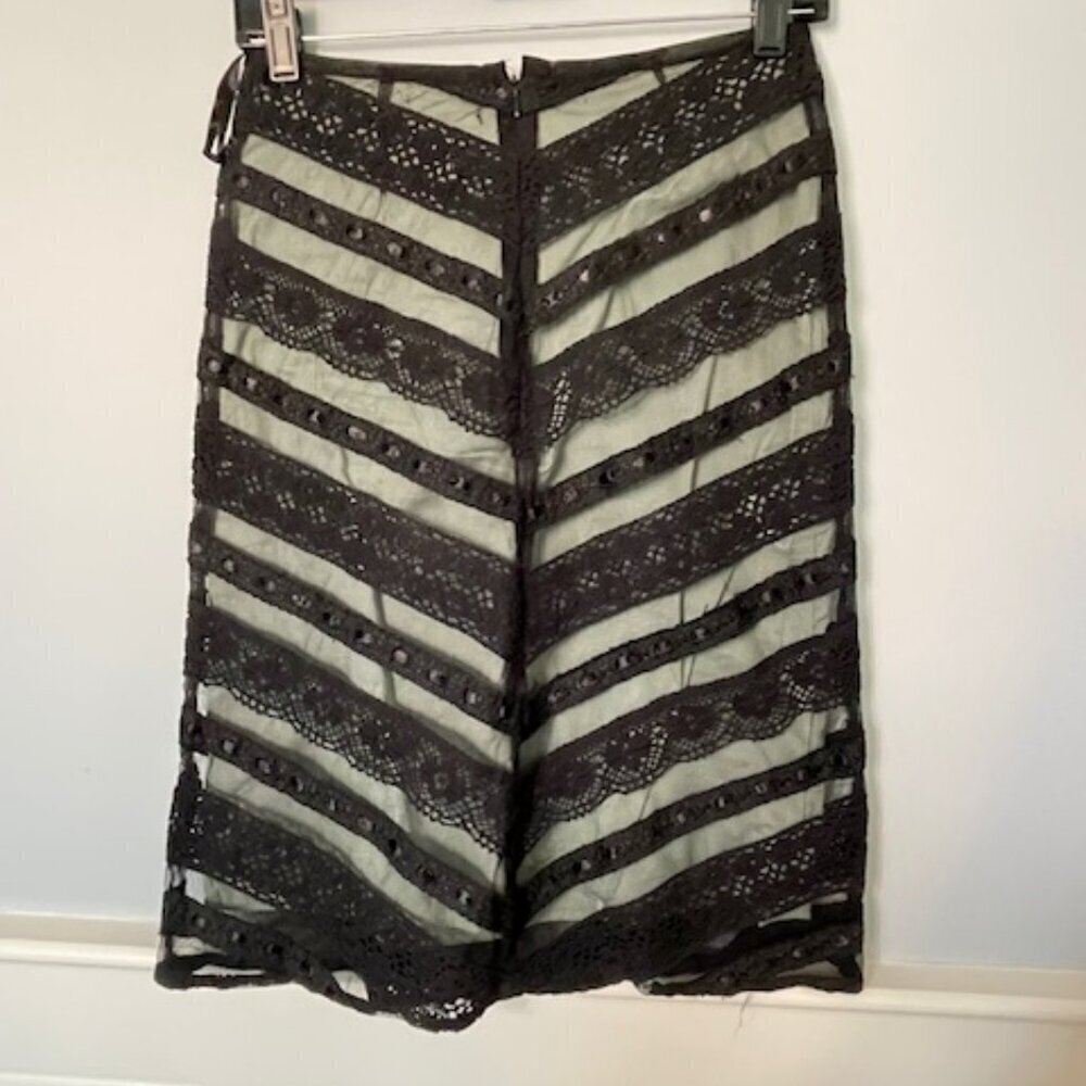 Vintage Black Mesh & Lace Overlay Fairy Whimsygoth Skirt Y2k Black 2 - Picture 6 of 6